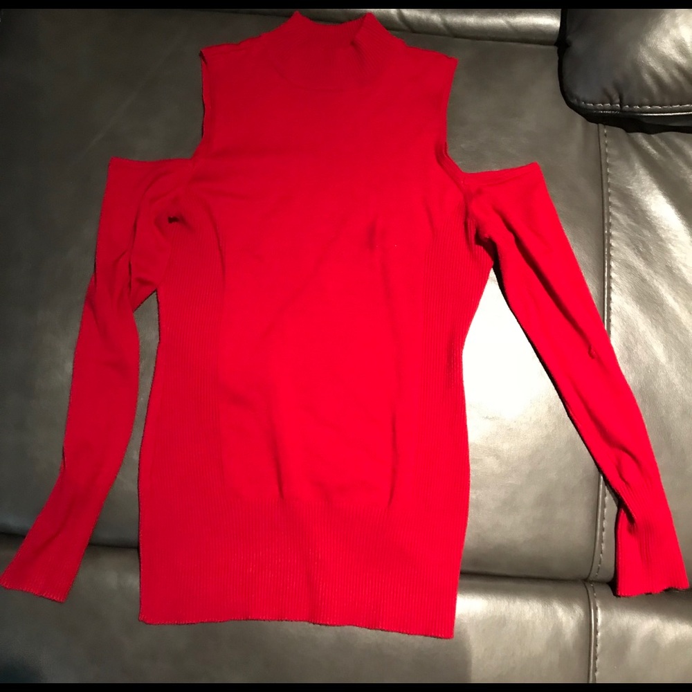 Red turtle neck